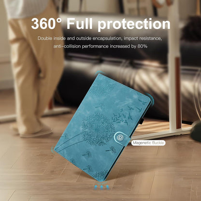 iPad 10.9 Zoll Hülle 2022 Löwenzahn Blau PU Leder Brieftasche