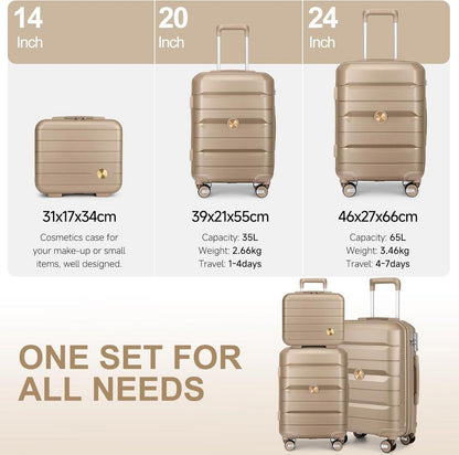 Sea Choice Kofferset 3tlg Hartschalen Trolley mit TSA Schloss Gold