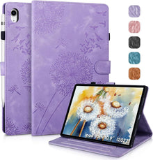 iPad 10.9 Zoll Löwenzahn Violett Flip Case Magnetisch 360° Schutz