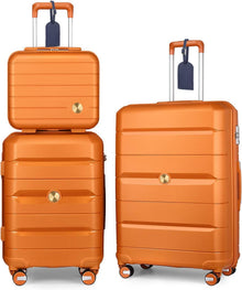 Kofferset 3-teilig Hartschalen Trolley mit TSA-Schloss Orange