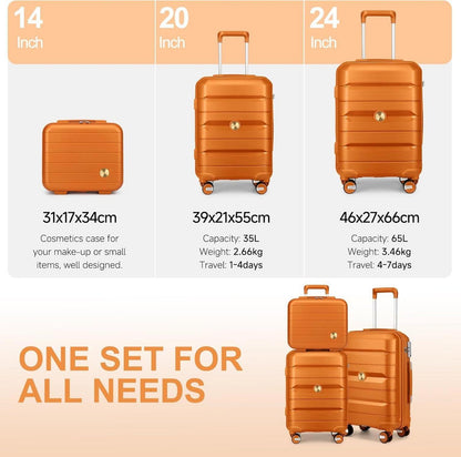 Sea Choice Kofferset 3-teilig Orange Hartschalen Trolley TSA-Schloss