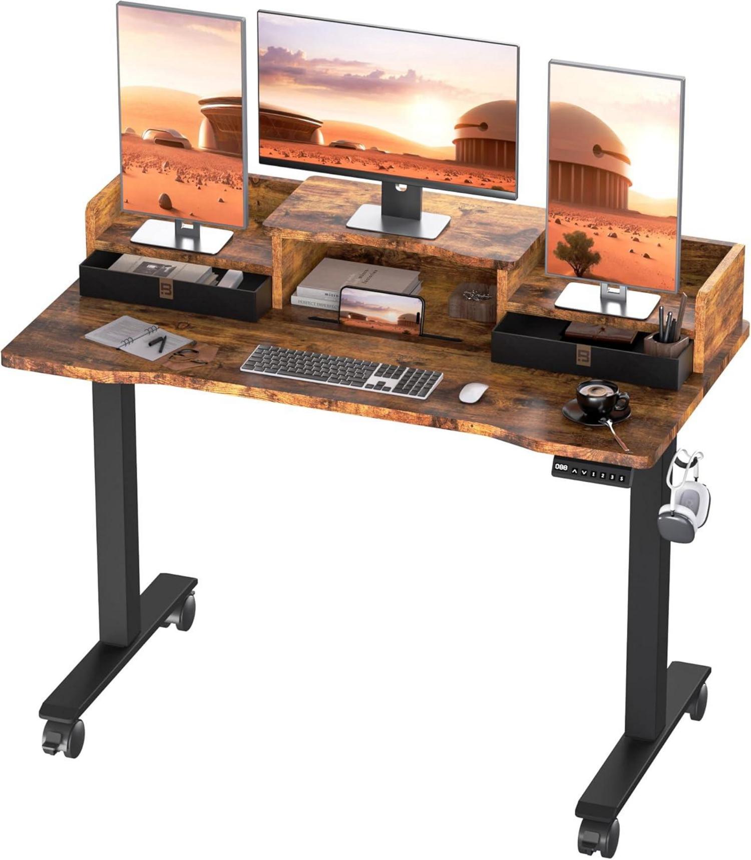 Elektrischer Schreibtisch Höhenverstellbar 120x60cm Stehpult mit