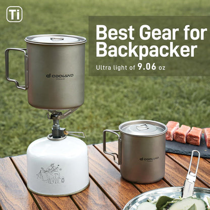 Odoland Titanium Camping Geschirr Set 750ML und 420ML