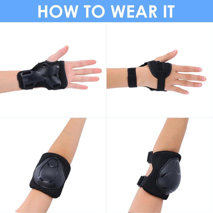 Kinder Knieschoner Ellenbogen Handgelenkschutz Set Inliner Skateboard 3-8 Jahre