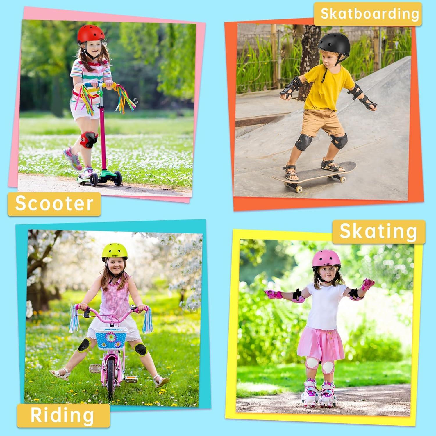 Knieschoner Kinder Verstellbar Schoner Set Inliner Skateboard 3-8