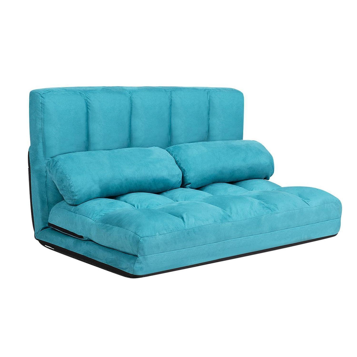 2-Sitzer Bodensofa mit Schlaffunktion und Kissen