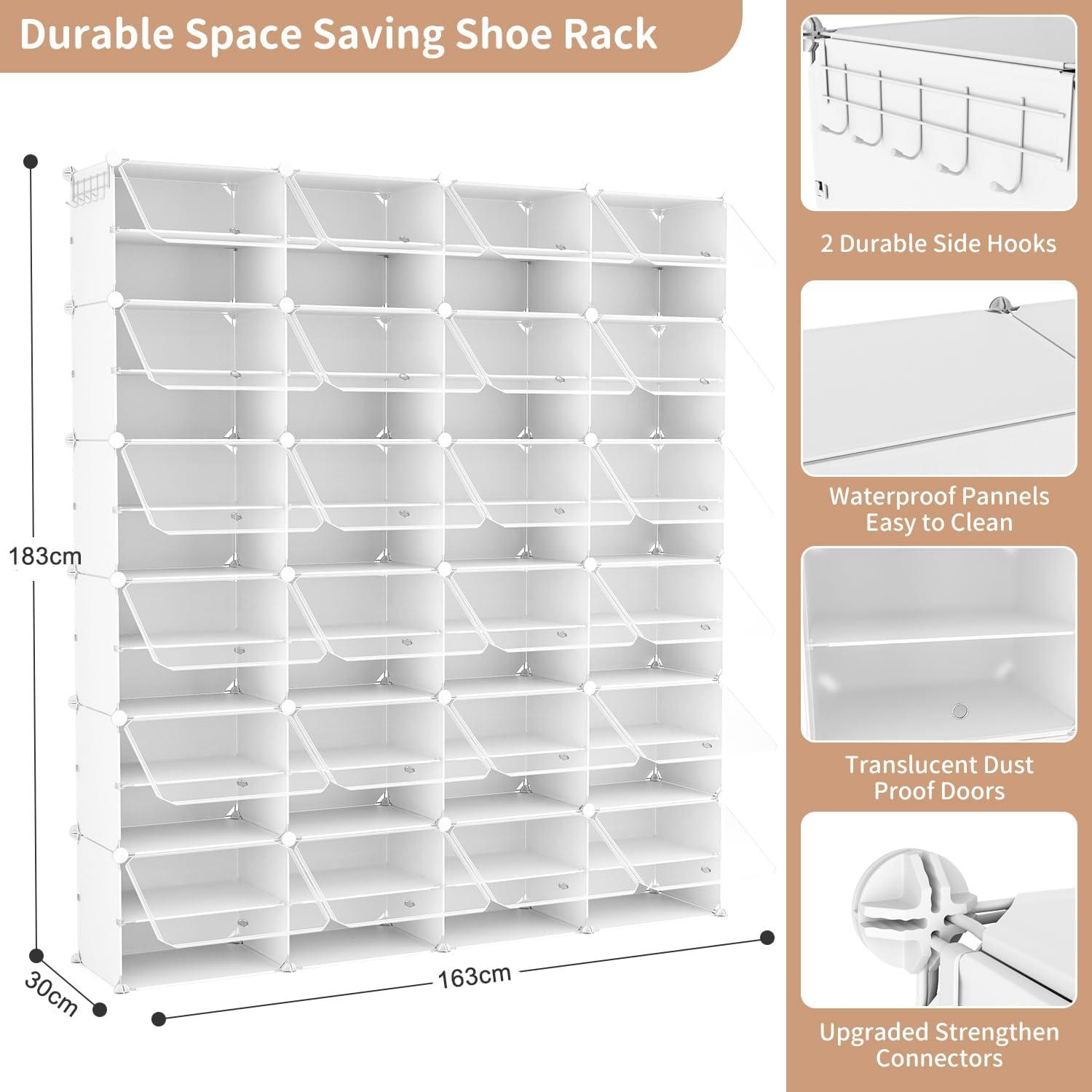 Großes Schuhregal mit 12 Ebenen für 96 Paar Schuhe, Schuhschrank