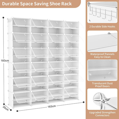 Großes Schuhregal mit 12 Ebenen für 96 Paar Schuhe, Schuhschrank