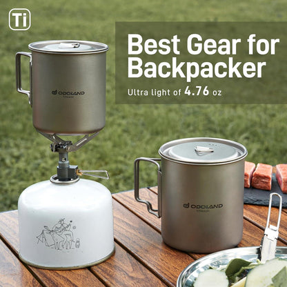Odoland Titanium Campingbecher Set - 420ML
