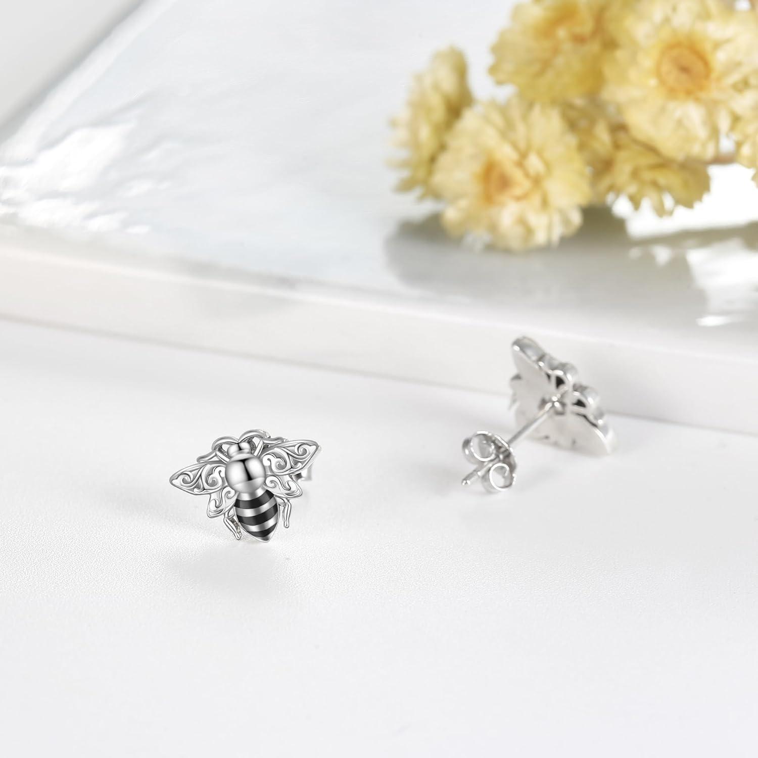 Bienen Ohrringe Sterling Silber Damen Niedliche Tier Ohrstecker 925 Silber Schmuck