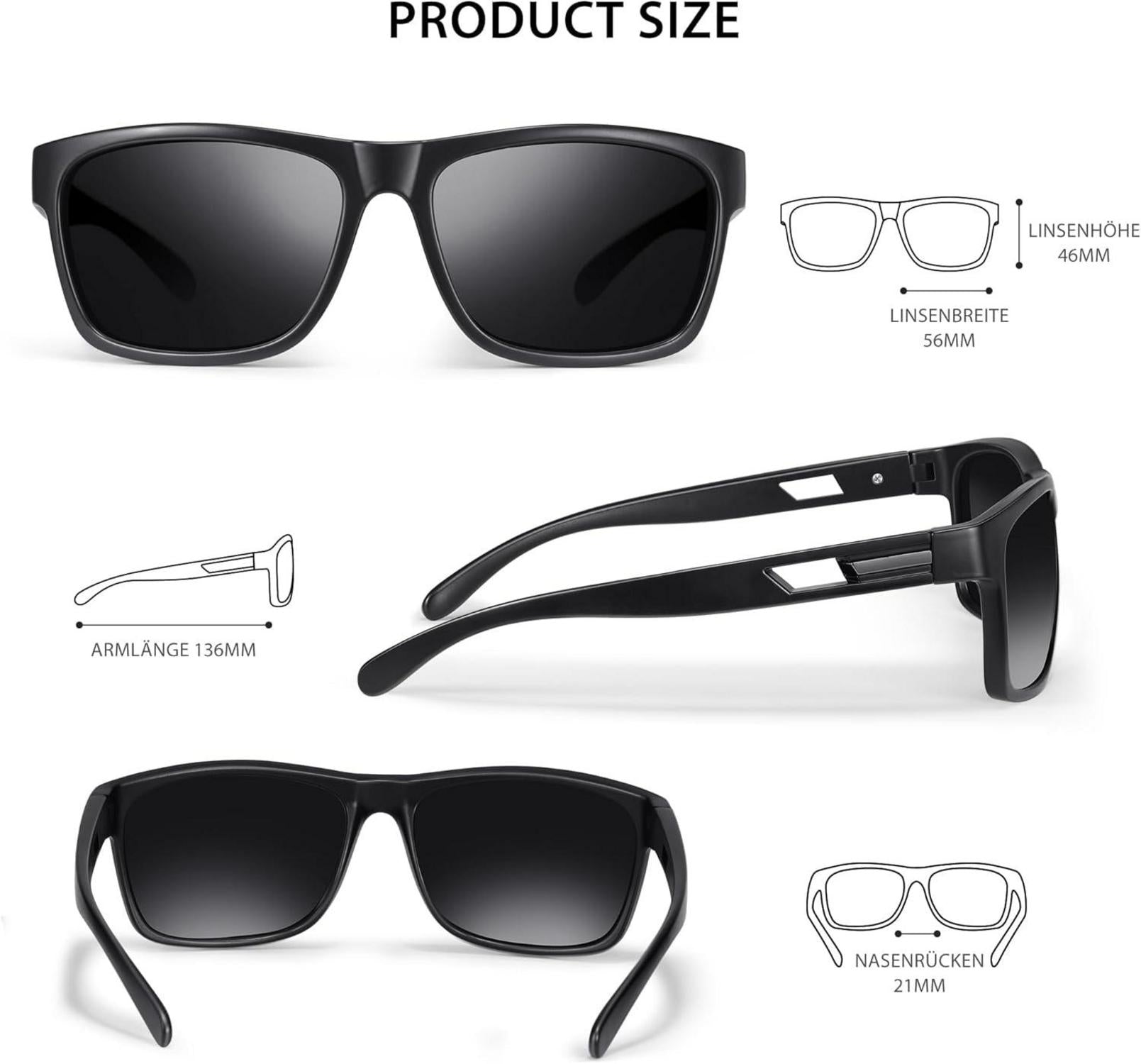 Occhsouo Sonnenbrille Herren Damen Polarisiert UV400 Retro