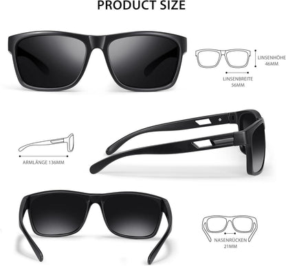 Occhsouo Sonnenbrille Herren Damen Polarisiert UV400 Retro