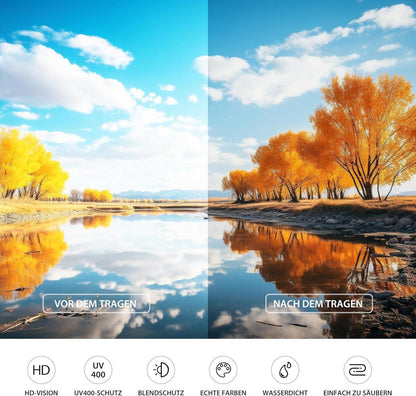 Polarisierte Sonnenbrille UV400 Schutz Schwarz Retro Ultraleicht Titanges Unisex