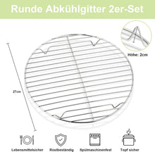 Onader Rund Abkühlgitter Edelstahl Kuchengitter Set 27cm 2er