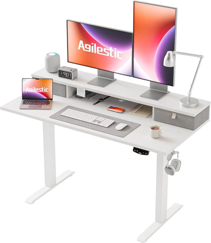 Elektrischer Höhenverstellbarer Schreibtisch mit 2 Schubladen 120x60cm
