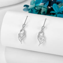 925 Sterling Silber Kleine Perlenohrringe mit Zirkon