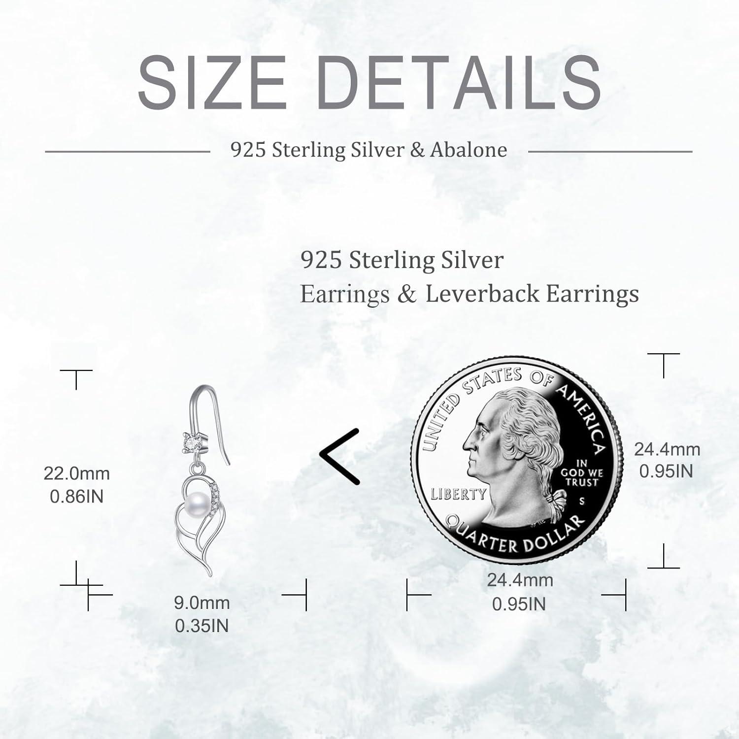 925 Sterling Silber Perlen Creolen Ohrringe Damen Zirkon Gift Box
