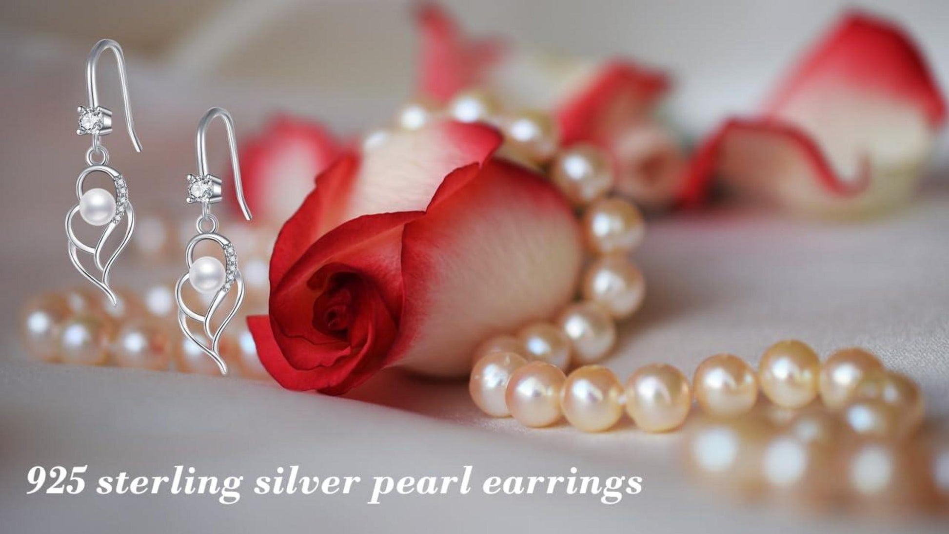 925 Sterling Silber Kleine Creolen Perlenohrringe mit weißer Perle