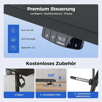 Elektrischer Höhenverstellbarer Schreibtisch 100x60cm