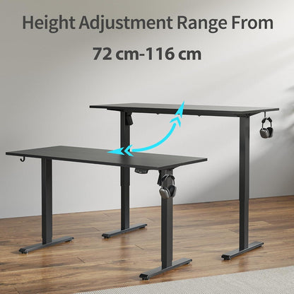 Höhenverstellbarer Schreibtisch 100x60cm Elektrisch Schwarz