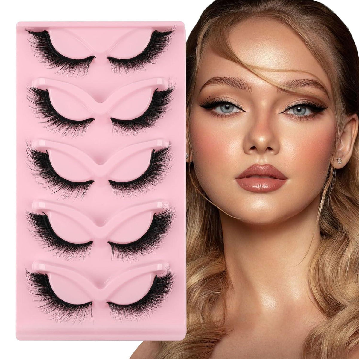 Falsche Wimpern Set Cat Eye mit Kleber & Entferner