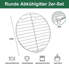 Rundes Edelstahl Abkühlgitter Set 2er - 19cm Backgitter für