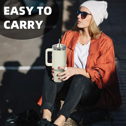 Kaffeebecher to Go 40oz Thermobecher Vakuum Trinkbecher Edelstahl mit Griff und