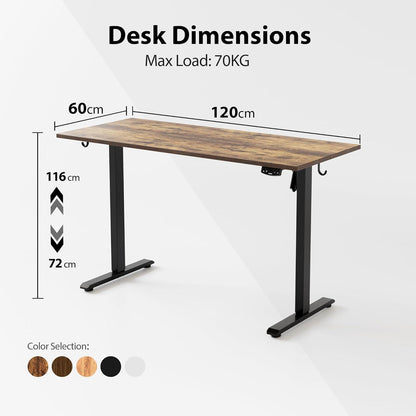Höhenverstellbarer Schreibtisch 120x60 cm Elektrisch