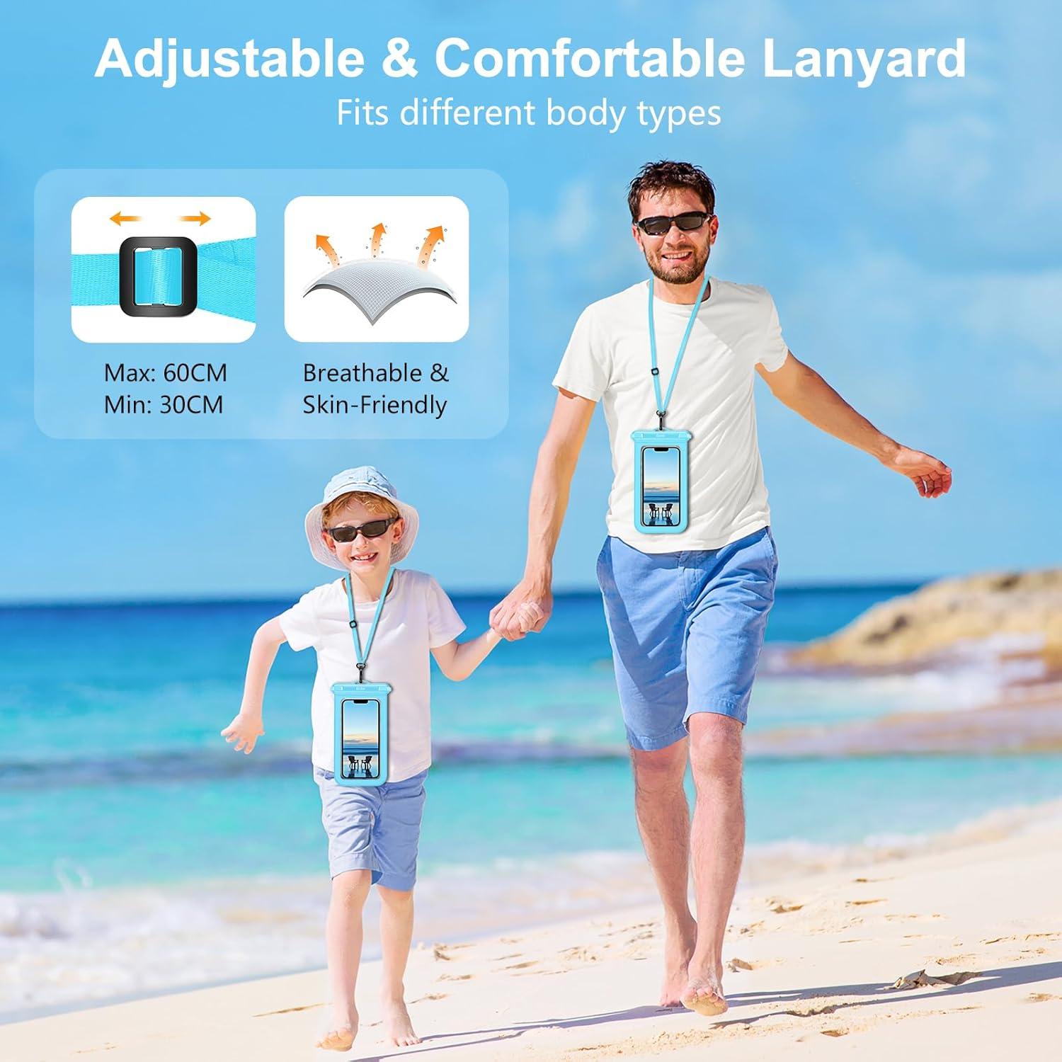 Wasserdichte Handyhülle IPX8 Unterwasser für Smartphone bis 7'' - 2er