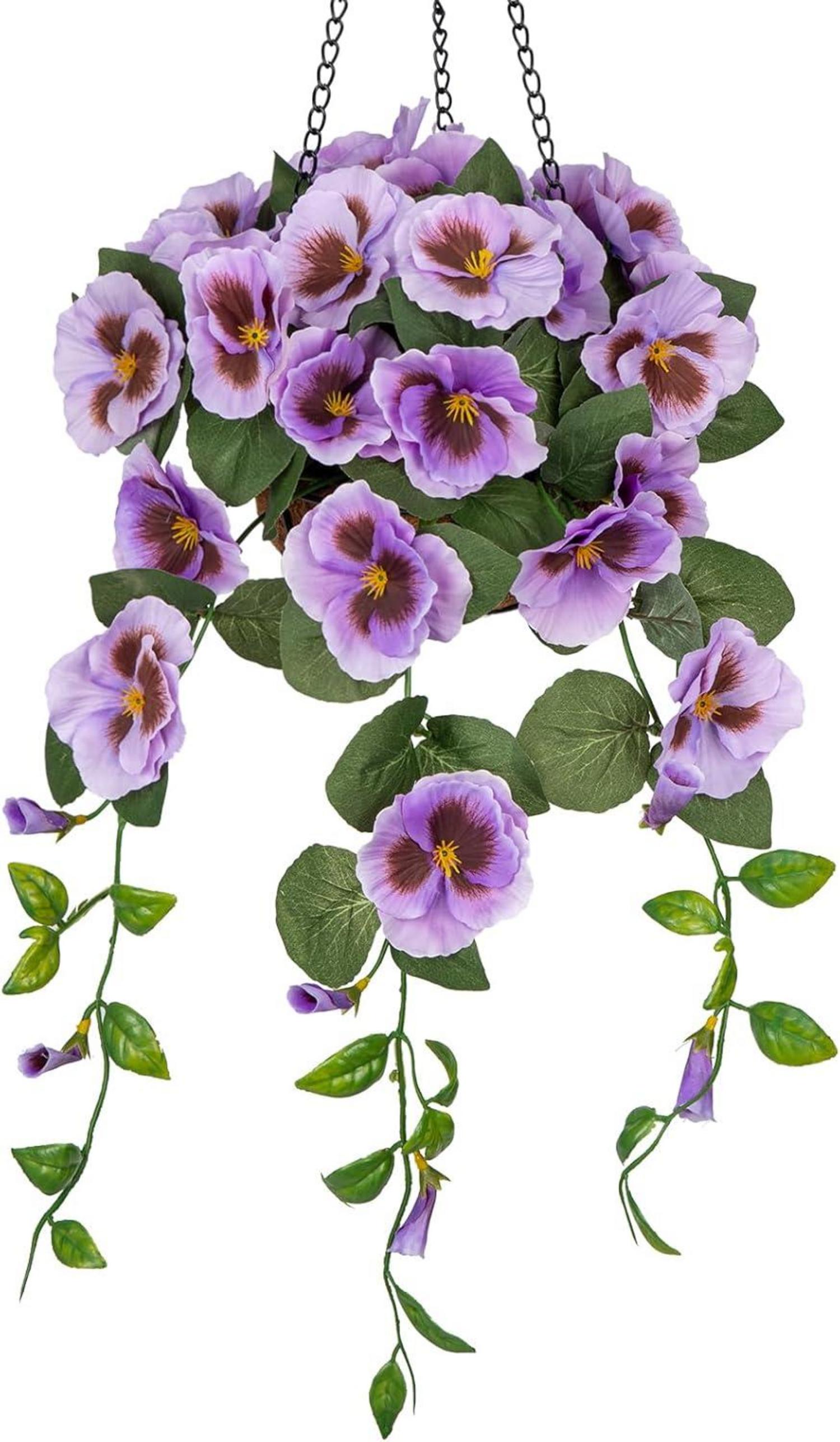 Kunstblumen Stiefmütterchen Hängend Künstlich Pansy Höhe 70 cm