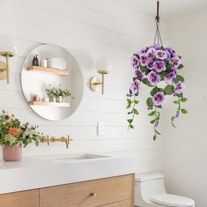 Kunstblumen Stiefmütterchen Hängend Künstlich Pansy Höhe 70 cm