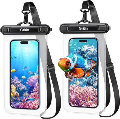Wasserdichte Unterwasser Handyhülle IPX8 2er-Pack 7'' Schwarz
