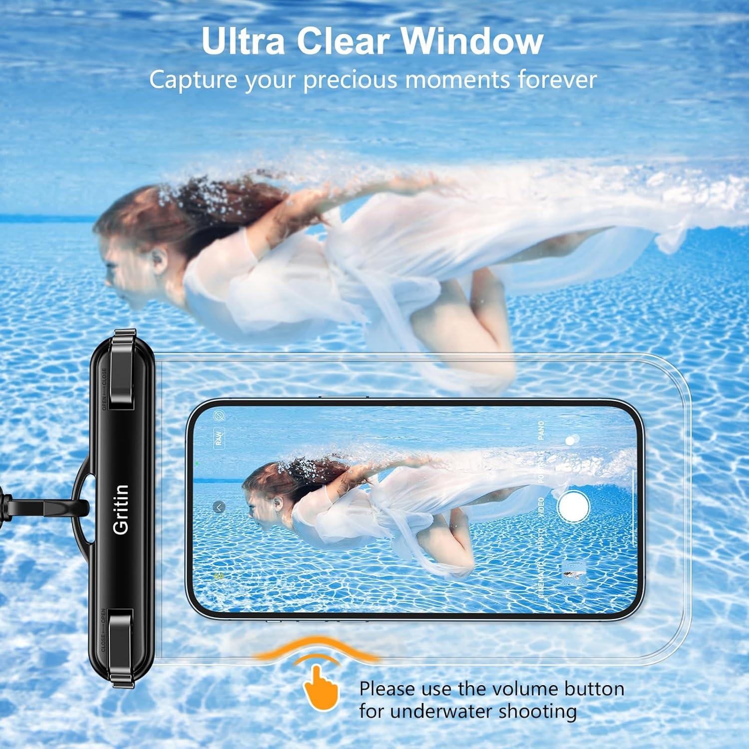 Wasserdichte Unterwasser Handyhülle IPX8 2er-Pack 7'' Schwarz