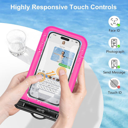 Wasserdichte Handyhülle 2er Pack IPX8 Unterwasser Waterproof Phone Case 7'' - Schwarz & Rot