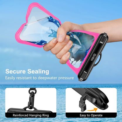 Wasserdichte Handyhülle 2er-Pack IPX8 Schwarz/Rot 7'' Smartphone