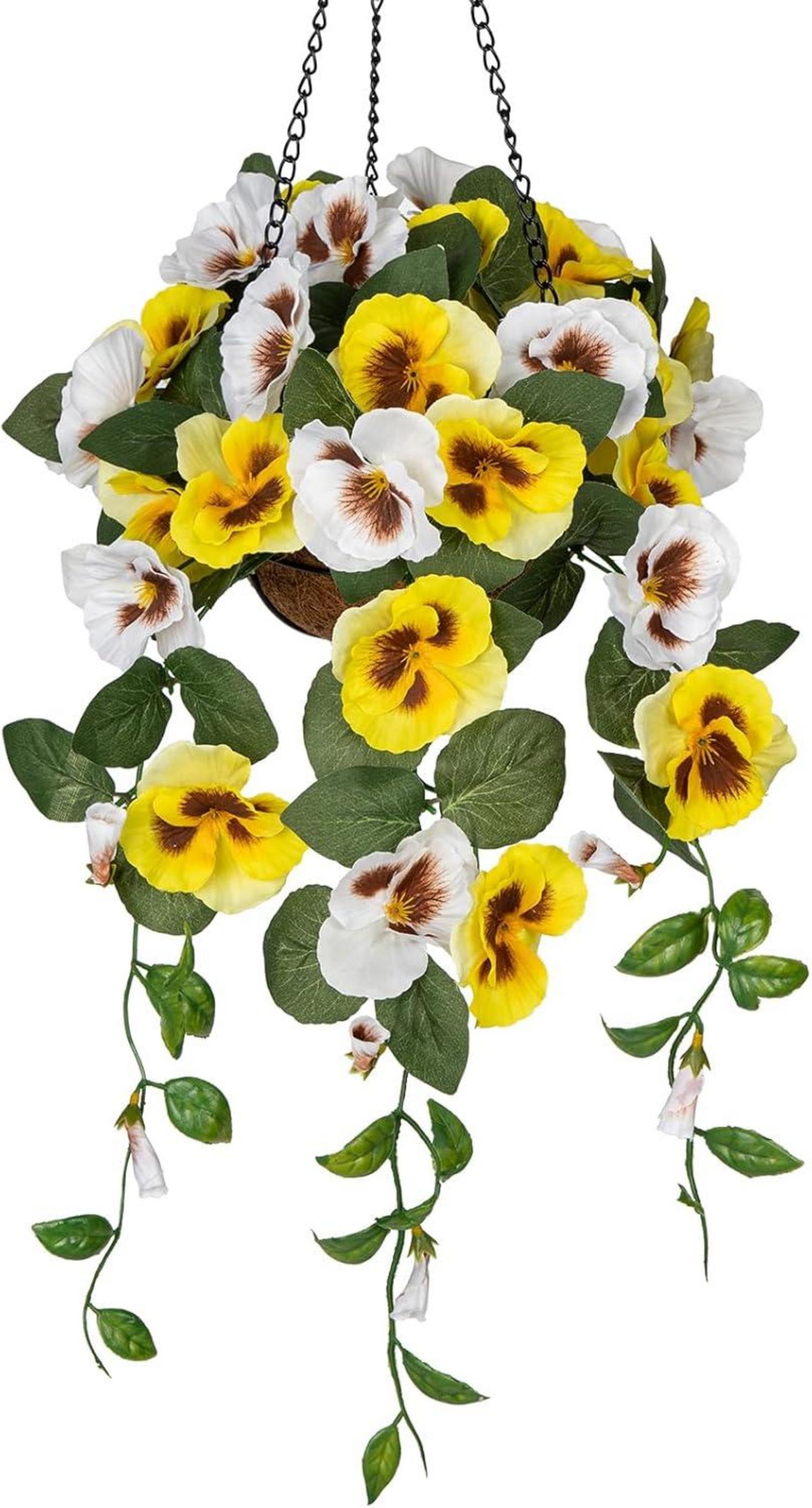 Kunstblumen Stiefmütterchen Hängende Pflanze Pansy mit Hängeampel 70
