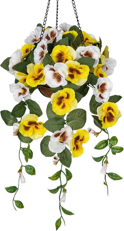 Kunstblumen Stiefmütterchen Hängende Pflanze Pansy mit Hängeampel 70
