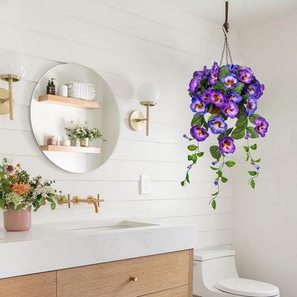 Kunstblumen Stiefmütterchen Hängend Pansy Höhe 70 cm Blau