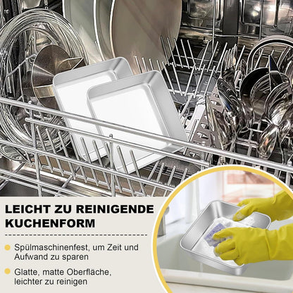 Quadratische Kuchenbackform Edelstahl Set zum Backen Lasagne und
