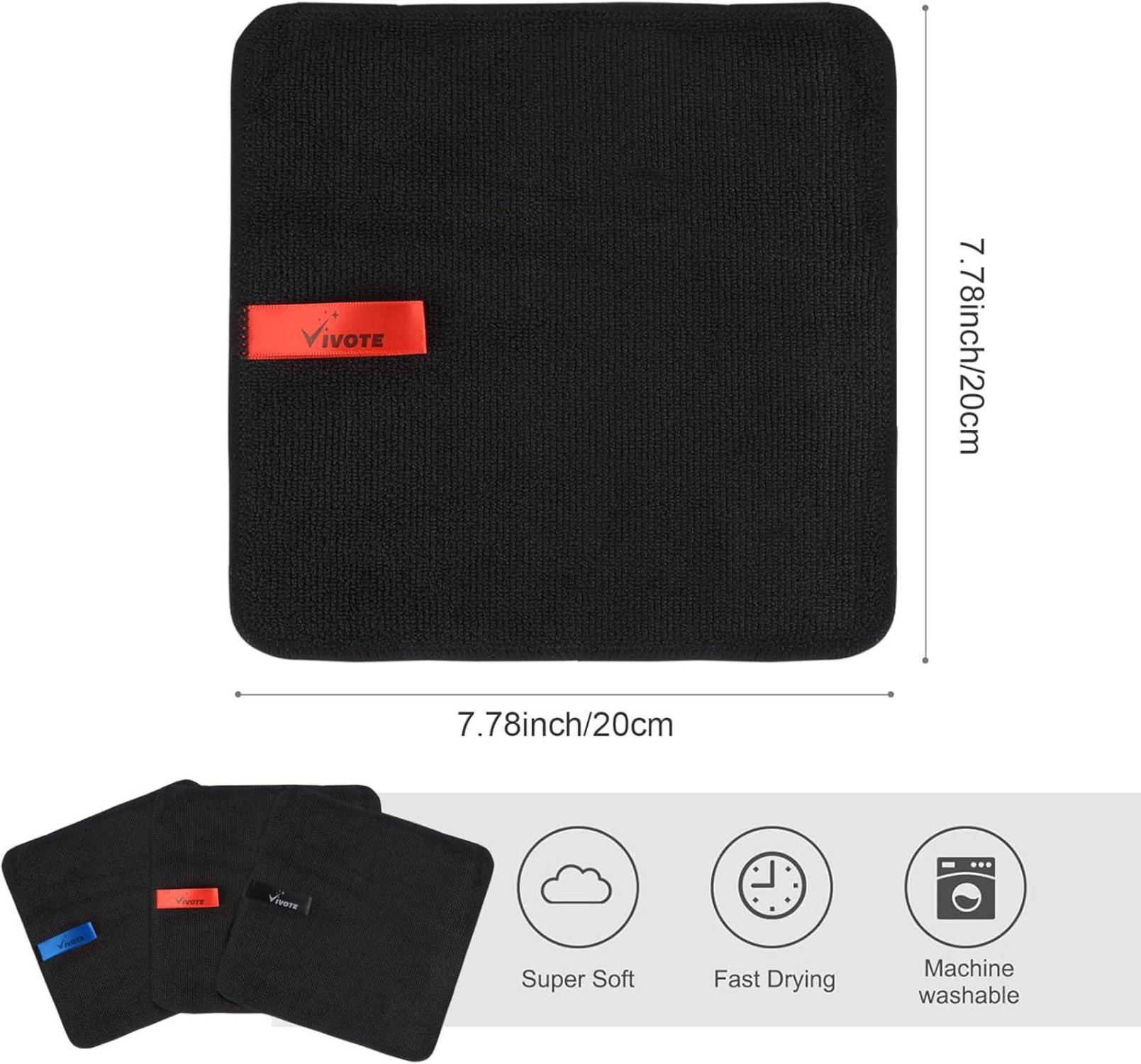 Schwarze Mikrofasertücher 20x20cm 9er Pack - Super