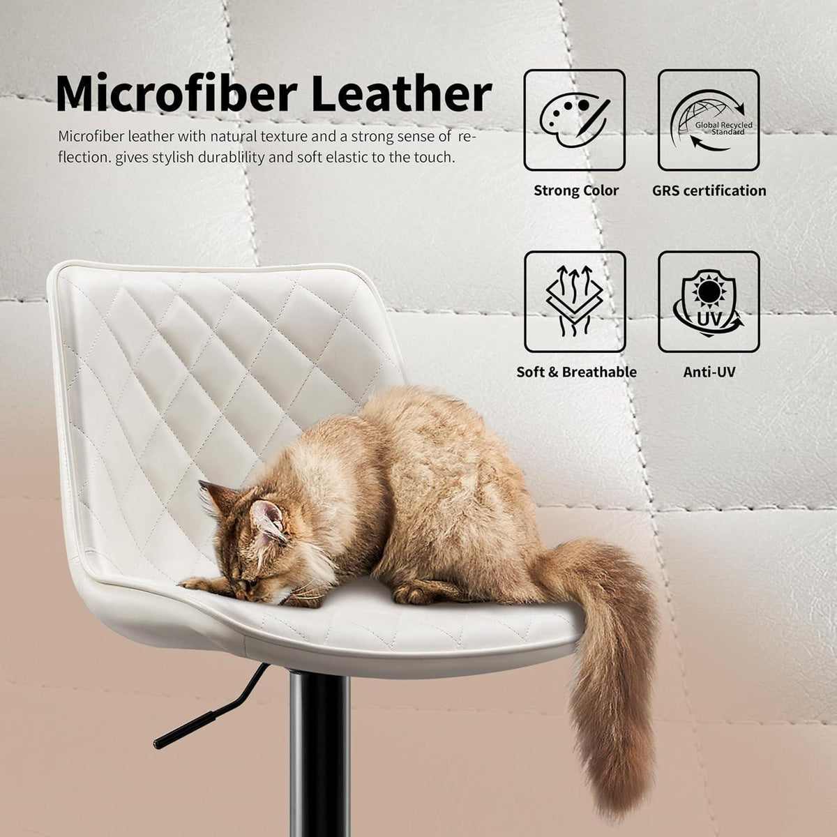 Verstellbare Barhocker Set, Drehbar & Bequem in Lederoptik