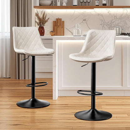 Verstellbare Barhocker Set, Drehbar & Bequem in Lederoptik