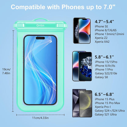 Wasserdichte Handyhülle IPX8 2er-Pack Unterwasser Handytaschen 7 Zoll
