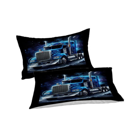 Blauer LKW-Kopf Bettwäsche Set 135x200cm - 3-teilig