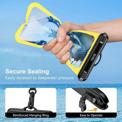 Wasserdichte Handyhülle 2er Pack IPX8 Unterwasserhülle - Schwarz & Gelb