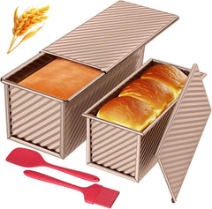 Antihaft Toast Brot Backform Set mit Deckel, Brotbackform 4PCS