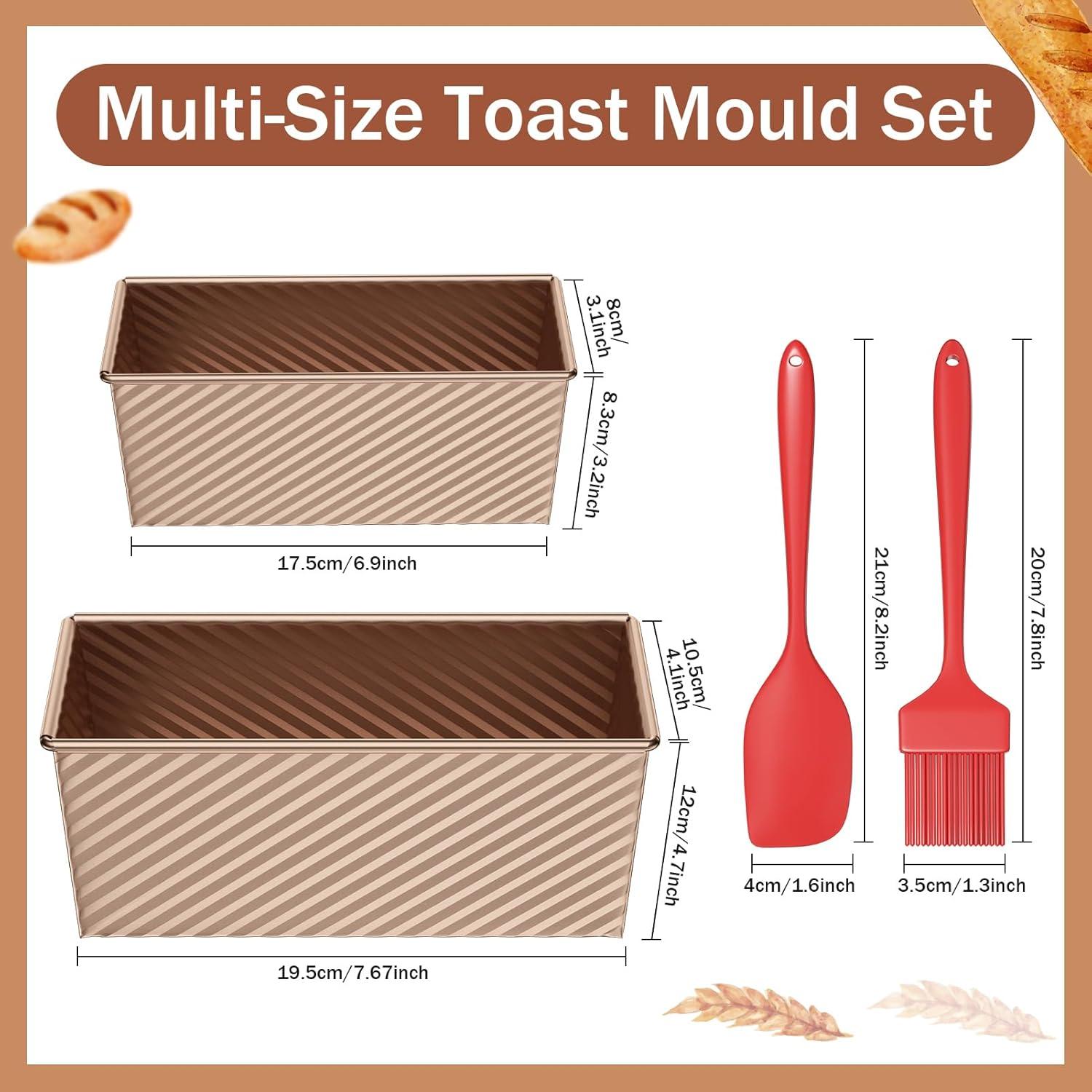 Toast Brot Backform Set Antihaft mit Deckel, Brotbackform