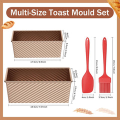 Toast Brot Backform Set Antihaft mit Deckel, Brotbackform