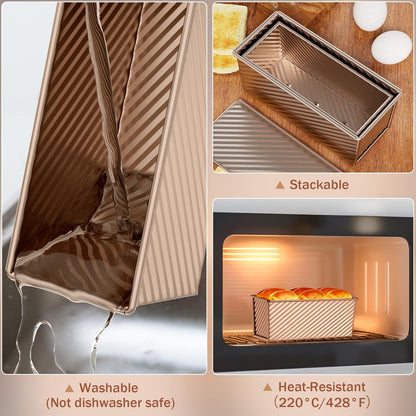 Toast Brot Backform Set 4PCS Antihaft Deckel Brotbackform Rose Gold