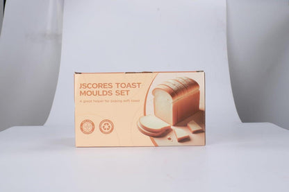JSCORES Toast Brot Backform Set 4PCS Antihaft mit Deckel in Roségold
